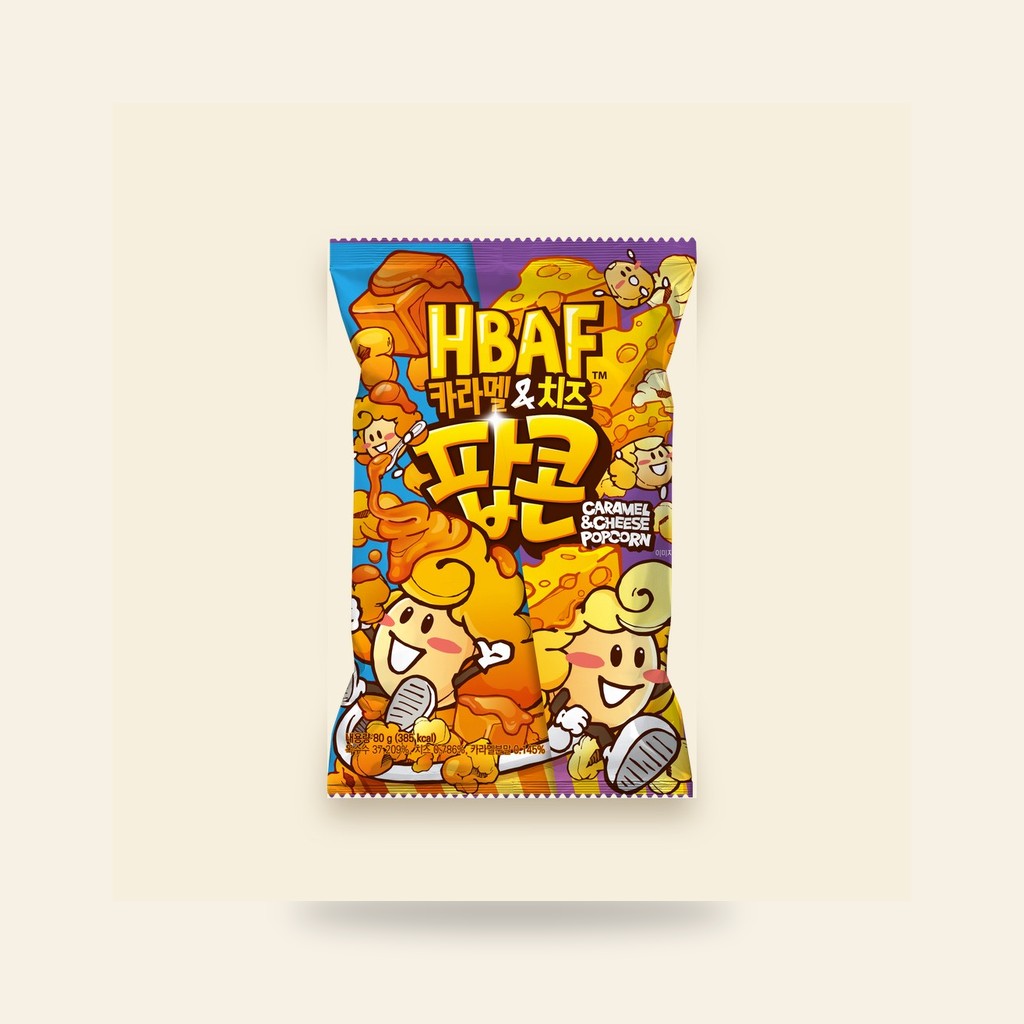 פופקורן HBAF קרמל וגבינה 80 גרם